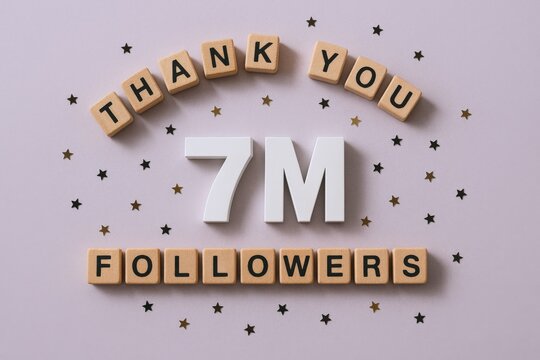 Celebratory Thank You for Reaching 7 Million Followers on Social Media, Festive Background