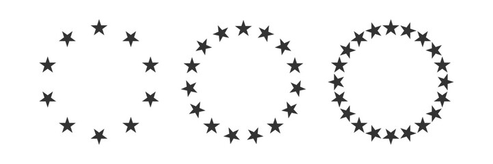 circular star patterns for badges, emblems, logos