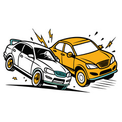 vector illustration of a car crash
