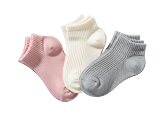 Soft, cozy ankle socks in pastel pink, cream, and light grey offer ultimate comfort and style for everyday wear and relaxation.
