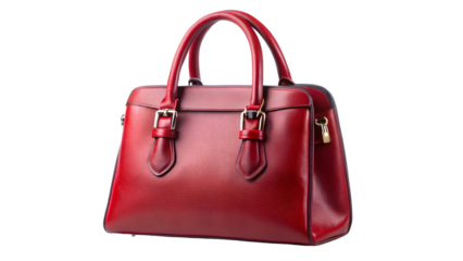 red leather bag