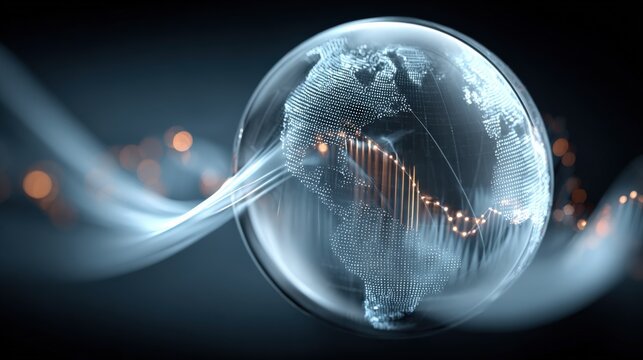 Global Data Visualization in Sphere with Chart Overlay for Business Analysis and Technological Advancement
