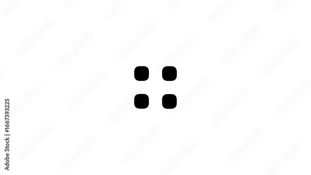 Aufkleber rounded square shapes rotating animation