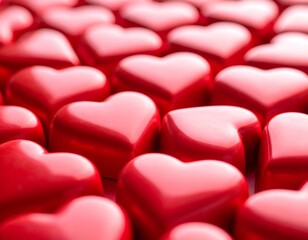 Red heart chocolates with Valentines Day.