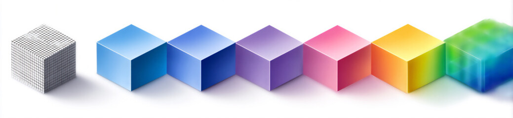 a simple wireframe model gradually gaining detail, texture