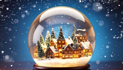 Charming winter village scene