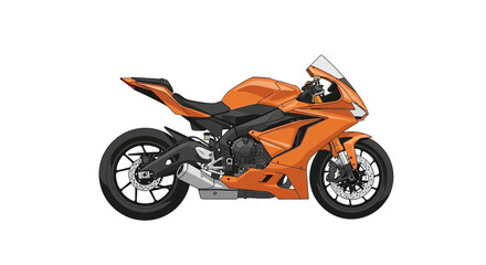 Fototapeta premium Dynamic Orange Sportbike Illustration on Clean White Background design