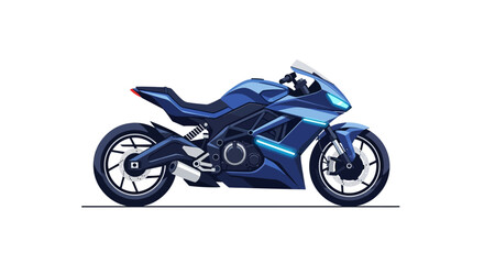 Fototapeta premium Futuristic motorcycle design with aerodynamic and sporty features in blue hue