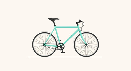 Fototapeta premium Mint vintage bicycle illustration perfect for active lifestyle promotions