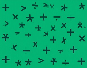 Abstract math symbols on a teal background