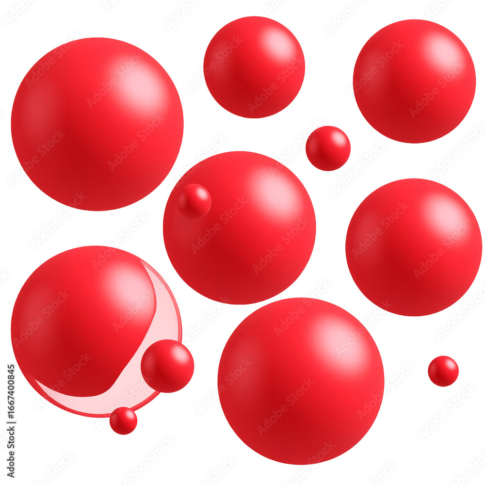 Aufkleber floating spheres in varying sizes create a visually interesting and dynamic abstract composition.