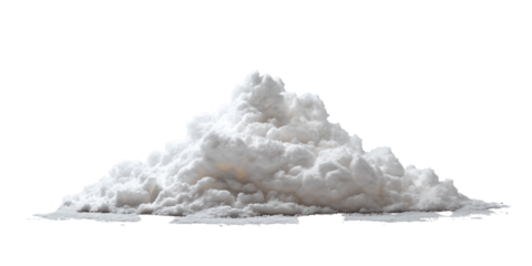 A mound of white powder on a Transparent Background, PNG