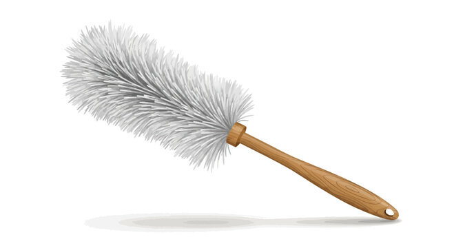 Stylish vector illustration depicting a feather duster for household cleaning