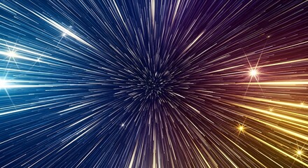 Fototapeta premium Dynamic Starburst Effect with Radiating Light Streams and Sparkling Stars