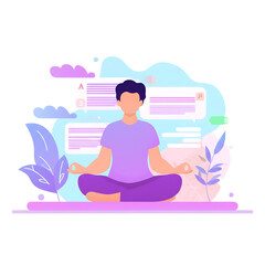 Obraz premium Meditative Person in Lotus Position Achieving Mindfulness and Serenity Through Yoga and Relaxation