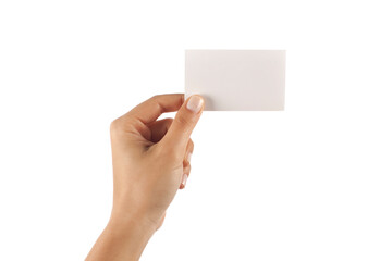 Obraz premium hand holding blank business card