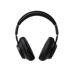 Fototapeta premium Black Over Ear Headphones Wireless Noise Cancelling Comfortable Design Isolated on White Background Audio Music Technology Gadget
