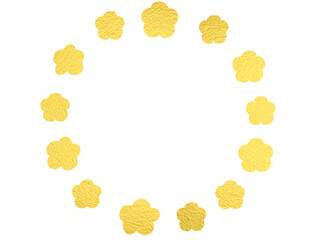 Cute Light Gold Floral Circle Frame