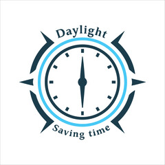 Daylight Saving Time Clock Forward Arrow Concept Daylight Saving Time Clock with one arrow pointing forward dynamic sharp lines