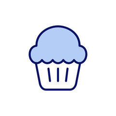 Cup cake icon vector. Cup cake sign and symbol
