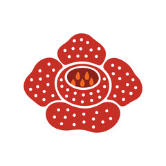 Giant Rafflesia Flower Icon Exotic Tropical Plant Vector