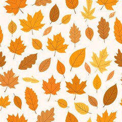 Autumn leaves seamless pattern