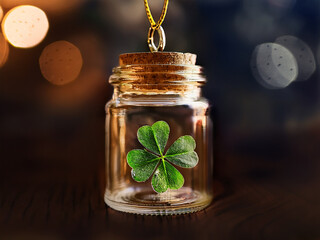 Educational image of preserved clover for child-friendly emotional learning
Lucky leaf in jar promoting mindfulness and symbolic understanding