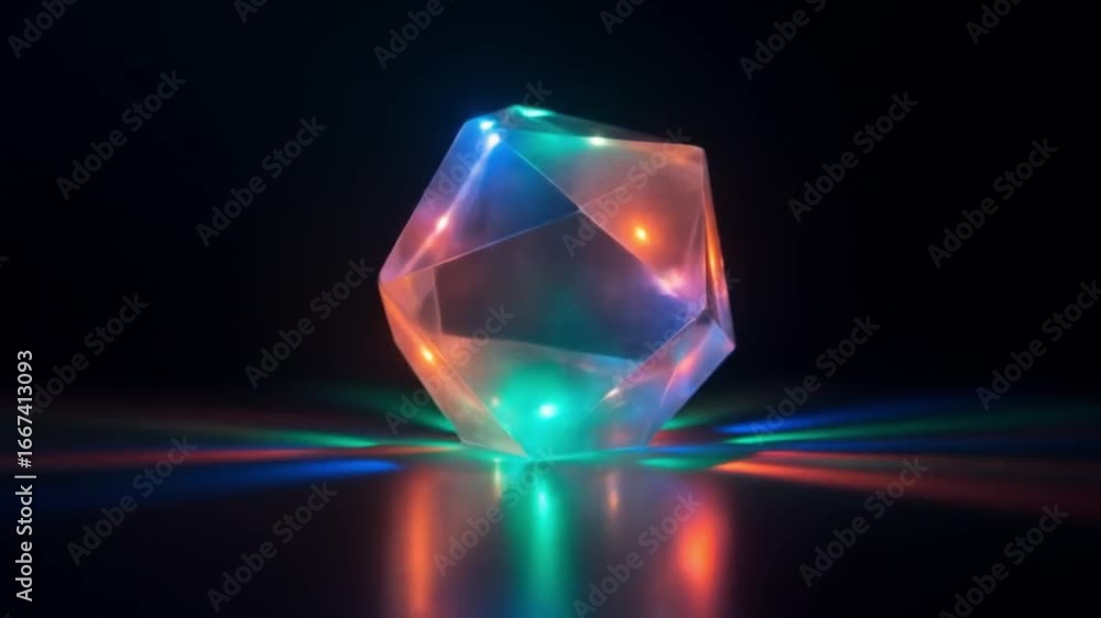 Poster stunning crystal prism reflecting vibrant light, creating dynamic abstract visual effects