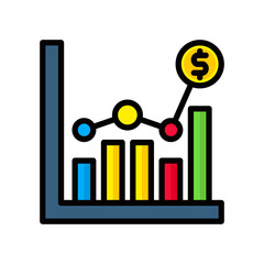Market Trends lineal color icon