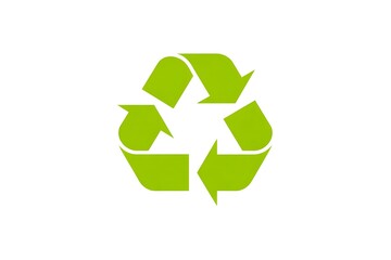 Obraz premium Bright green recycling symbol arrows forming a circle on white showing sustainability and environmental conservation