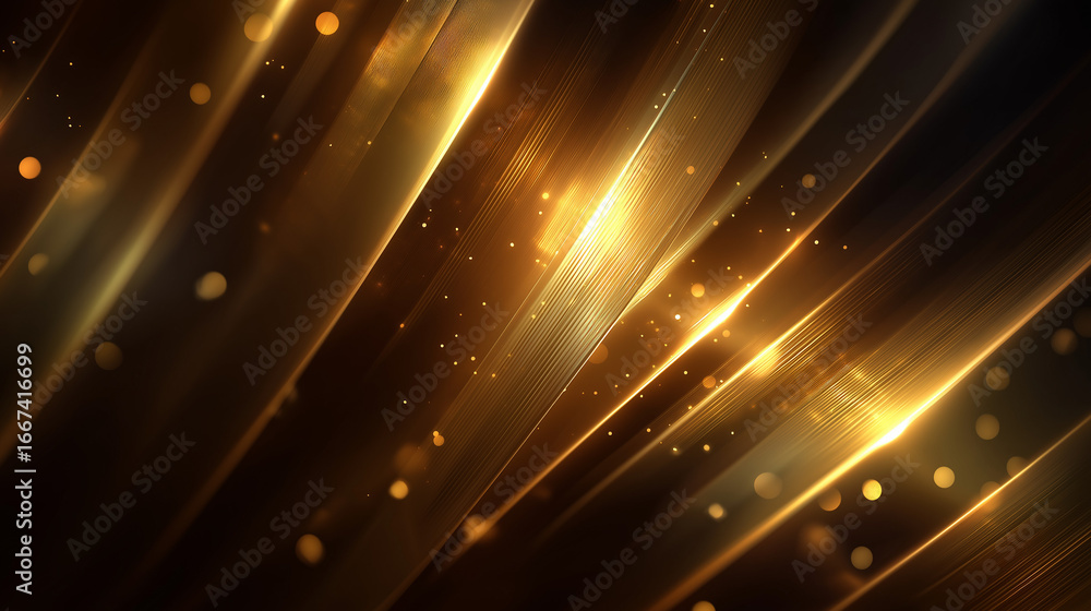 Poster golden abstract: a sophisticated, gold abstract background with diagonal lines and a touch of bokeh,