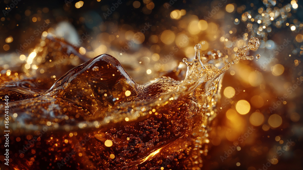 Poster refreshing beverage with a twist: an ice cold liquid beverage with the invigorating freshness as the