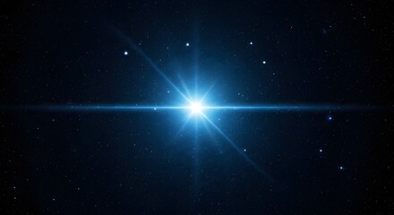 Fototapeta premium Stunning Cosmic Display of a Brilliant Star in a Dark Starry Sky with Twinkling Celestial Bodies