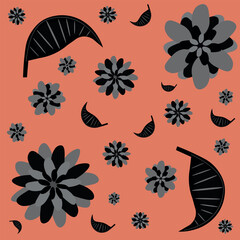 Warm terracotta background with floral pattern. Earthy and natural, perfect for eco packaging, boho fashion, and textiles.