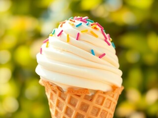 Sweet Treat: A Close-up of an Ice Cream Cone with a Twist