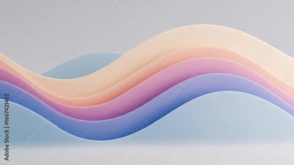 Poster abstract flowing pastel waves create a calming and modern aesthetic for design projects