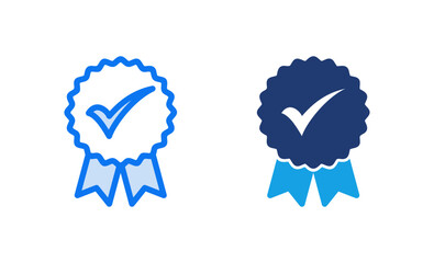 Approved icon vector illustration. Certified Medal Icon. check mark