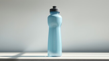 Blue Bottle Hydration - Clear Glass Background