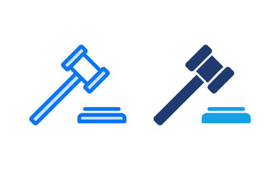 Gavel icon vector illustration. judge gavel sign and symbol. law icon. auction hammer