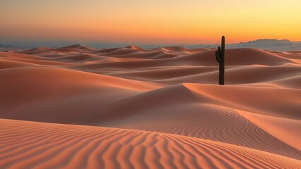 Sunset Sand Dunes in the Desert