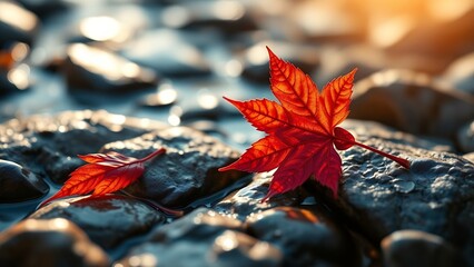 Autumn Leaves on a Gravel Path