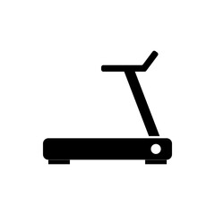 Treadmill icon, vector silhouette isolated on white background. Simple and modern design.