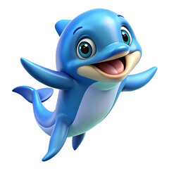 dolphin and fish isolated image 