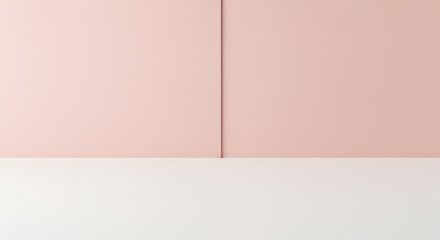 Minimalist blush pink and white background with a thin vertical accent line
