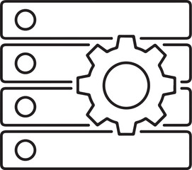 Vector art of server rack with gear icon,data management 