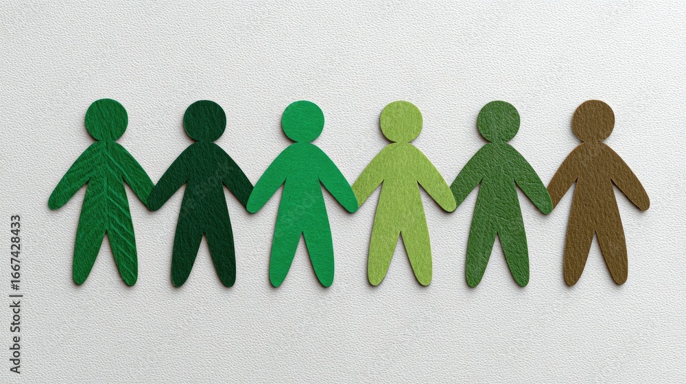 Poster community building action with paper figures creative workspace visual art collaborative environment