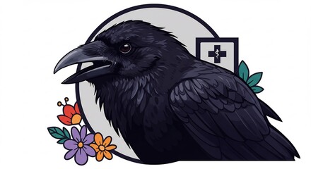 カッコイイカラスイラスト素材