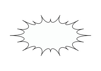 シンプルなギザギザの横長の丸型吹き出し