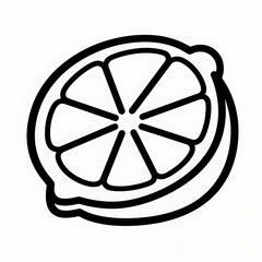 Obraz premium Flat black & white outline of a calamansi lime