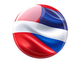 Rounded Modern Flag Icon Vector, Geometric Style, Transparent Background PNG